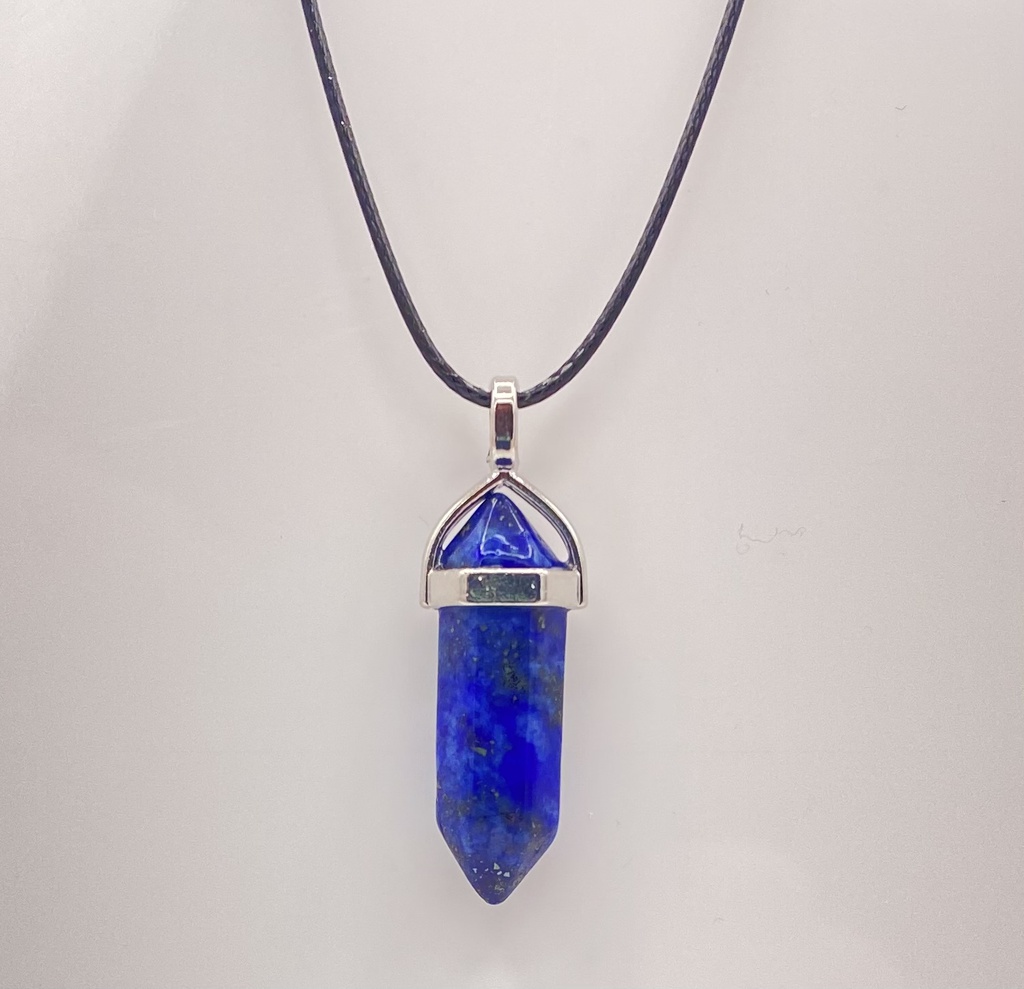 Collier pierre lapis lazuli pointe