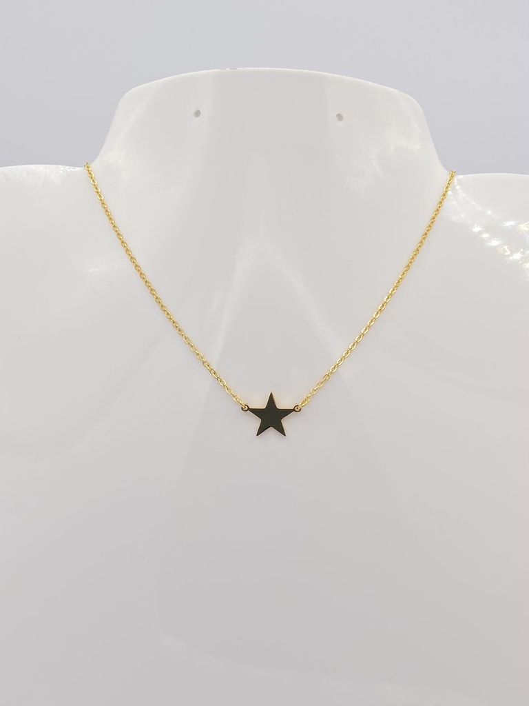 Collier acier doré étoile