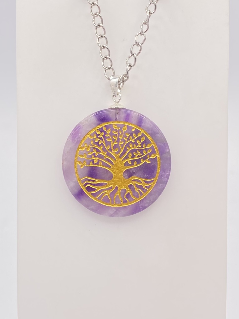 Pendentif arbre de vie sur améthyste