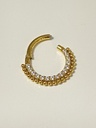 Anneau à charnière acier doré multi-perles et rang de strass 1.2mm