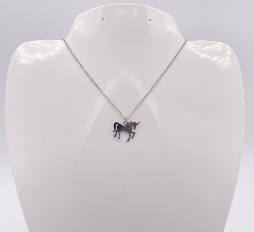 Collier acier licorne qui marche