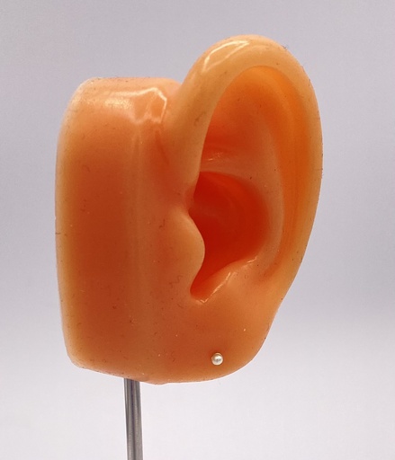 Puce d'oreille imitation perle 2mm à l'unité