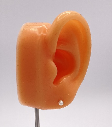 Puce d'oreille imitation perle 3mm à l'unité