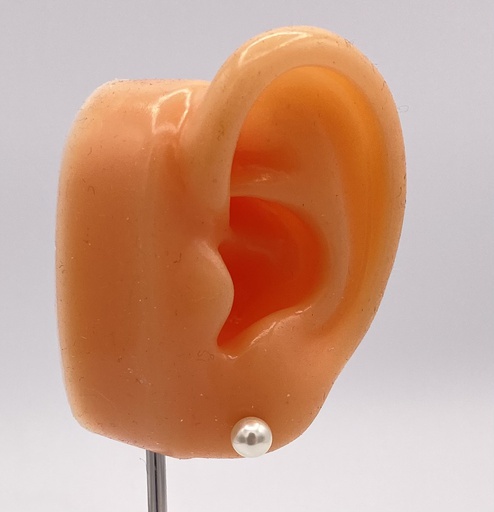 Puce d'oreille imitation perle 6mm à l'unité