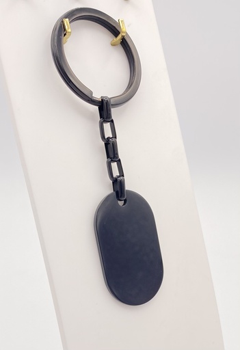 Porte-clés acier plaque noire
