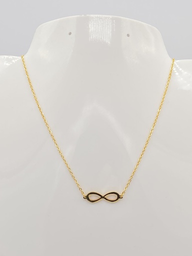 Collier acier doré infini